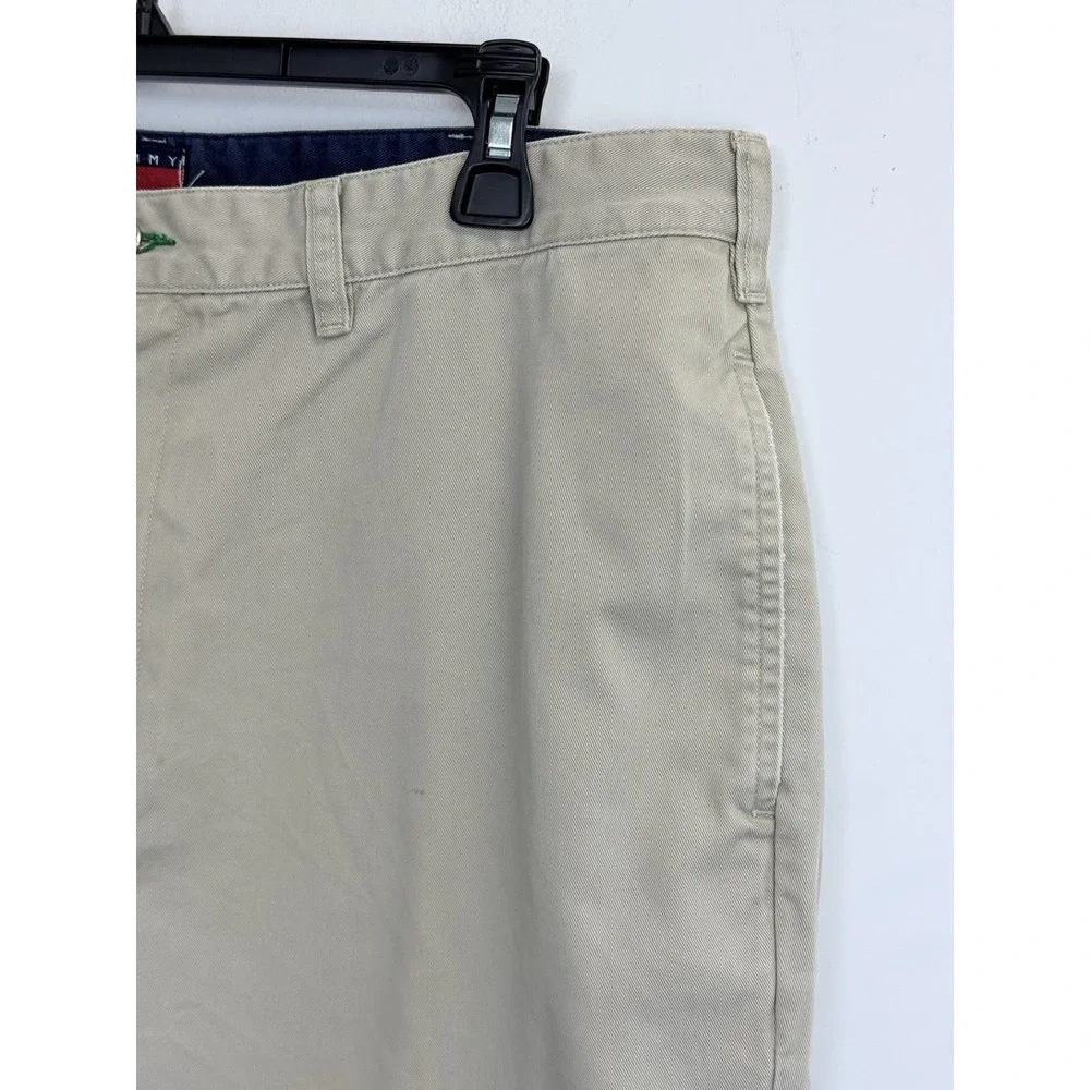 Vintage 90s Tommy Hilfiger Men's 38X32 Wide Tapered Leg Chino Pants Khaki Cotton